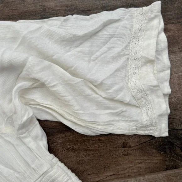 Free People Dixie Lace Smocked Panel Maxi Dress, Egret (White), L (NWOT) - Picture 16 of 16